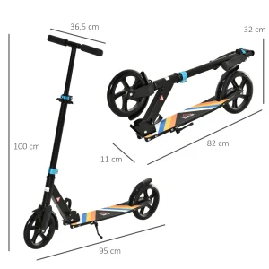 Meilleur prix 💯 Homcom Trottinette Pliable Adulte Enfant Dès 14 Ans Béquille Frein À Friction 😉 haute qualité 12