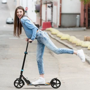 Meilleur prix 💯 Homcom Trottinette Pliable Adulte Enfant Dès 14 Ans Béquille Frein À Friction 😉 haute qualité 10