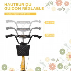 Top 10 ✨ Homcom Trottinette Patinette Enfant Grandes Roues Pneumatiques Guidon Réglable Frein Av-ar Garde-boue Béquille Panier Métal Jaune Noir 🤩 garantie de qualité 18