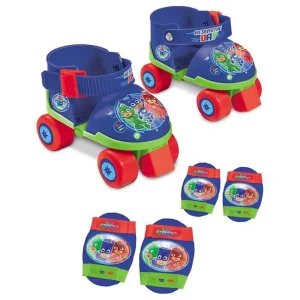 Retour Facile et Gratuit Vente flash 🔥 Mondo Pyjamasques Rollers Réglables Et Protections (taille 22 À 29) (patins + Genouillères + Coudières) – Disney Vert ⭐ 10