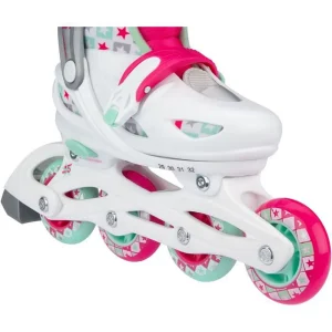 Nouveau 🧨 Roller In Ligne Nijdam Star Rollers Enfant 25/28 Blanc Et Rose 👍 soldes 16