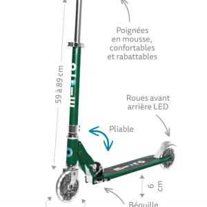 boutique Nouveau 🔔 Micro Mobility Trottinette Micro Sprite Led Vert Sapin 🎉 12