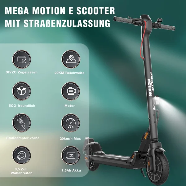 Offres 🔥 Mega Motion Mega Motion Trottinette Electrique 8,5” Pliable Avec App Longue Durée 🌟 Pas Cher Magasin Soldes 1