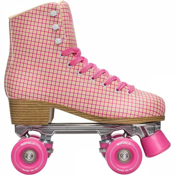 Acheter ⭐ Roller Quad Impala Impala Skate – Patins À Roulettes – Pink Tartan ROSE 👍 de garantie authentique 4