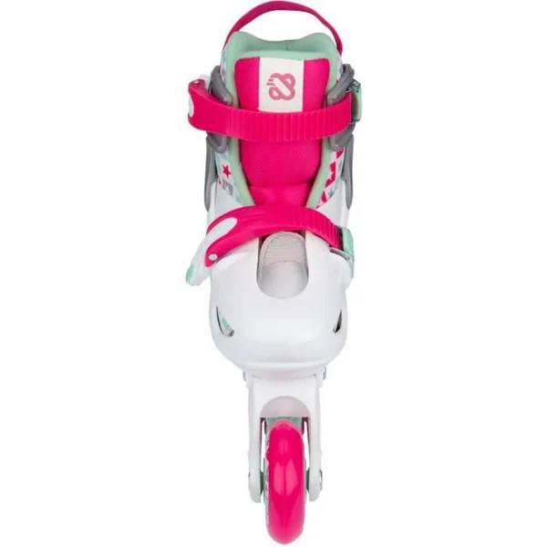 Nouveau 🧨 Roller In Ligne Nijdam Star Rollers Enfant 25/28 Blanc Et Rose 👍 soldes 1