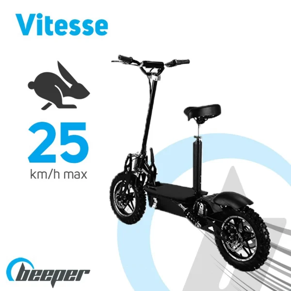 des prix incroyables Promo 😍 Beeper Trottinette Électrique Cross Batterie Lithium-ion 36v 1000w – Sans Selle ✨ 5