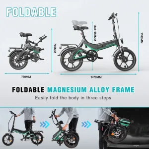 Top 10 😉 Cool&fun Hitway Vélo Électrique 16″léger 250w Électrique Pliable D’assistance À La Pédale 👏 en ligne vente 18