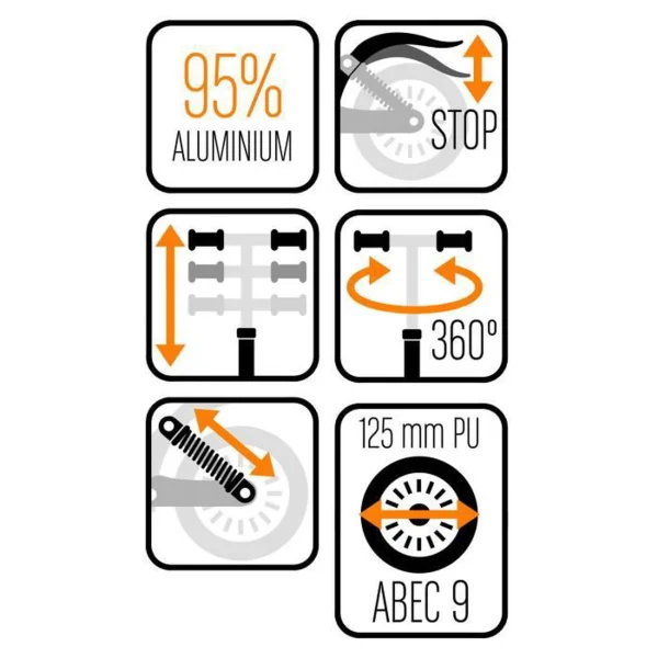 boutique en ligne france Nouveau 🌟 Cstore Skids Control Trottinette Ajustable Doubles Suspensions 125mm – 2 Roues 👍 5