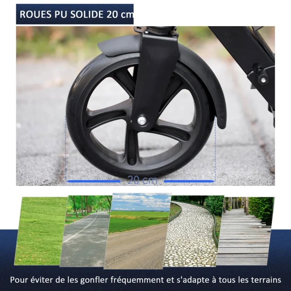 Meilleur prix 💯 Homcom Trottinette Pliable Adulte Enfant Dès 14 Ans Béquille Frein À Friction 😉 haute qualité 7