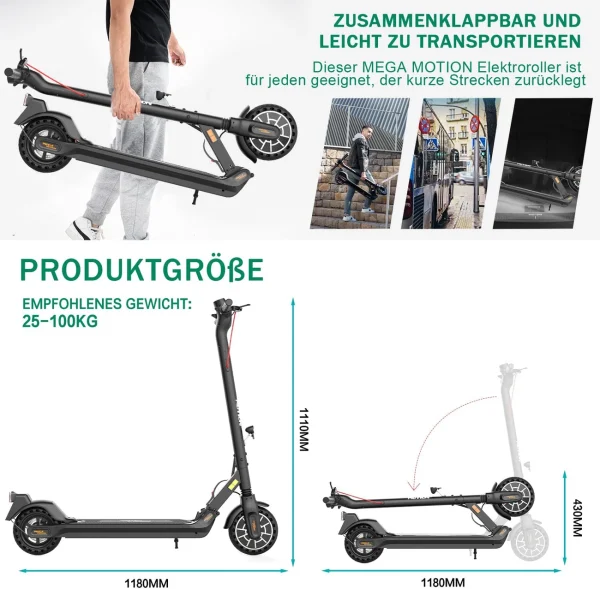 Offres 🔥 Mega Motion Mega Motion Trottinette Electrique 8,5” Pliable Avec App Longue Durée 🌟 Pas Cher Magasin Soldes 5