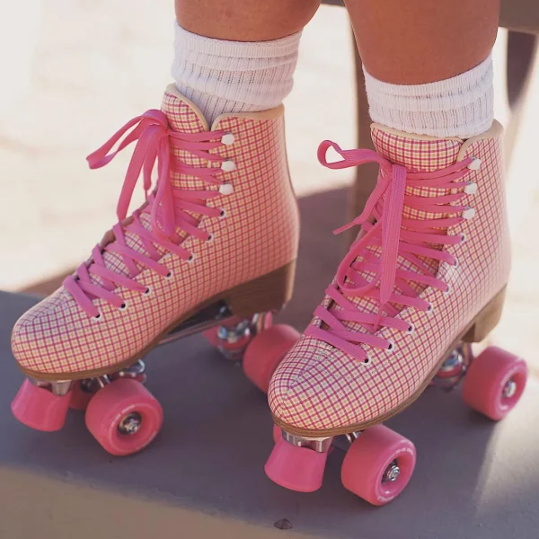 Acheter ⭐ Roller Quad Impala Impala Skate – Patins À Roulettes – Pink Tartan ROSE 👍 de garantie authentique 1