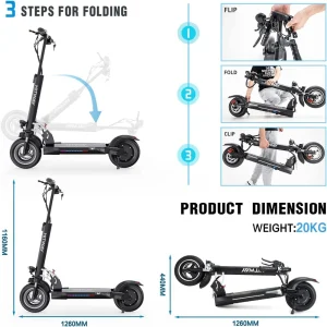 Dernières Nouveautés Promo 💯 Trottinette Cool&fun Hitway Trottinette Électrique Pliable Siège Amovible 45km/h-livraison Offerte NOIR 👍 16