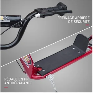 pas cher en ligne Remise 😉 Homcom Trottinette Patinette Pneus 30 Cm Hauteur Guidon Réglable Poignée Frein Et Béquille Acier Rouge 👏 16