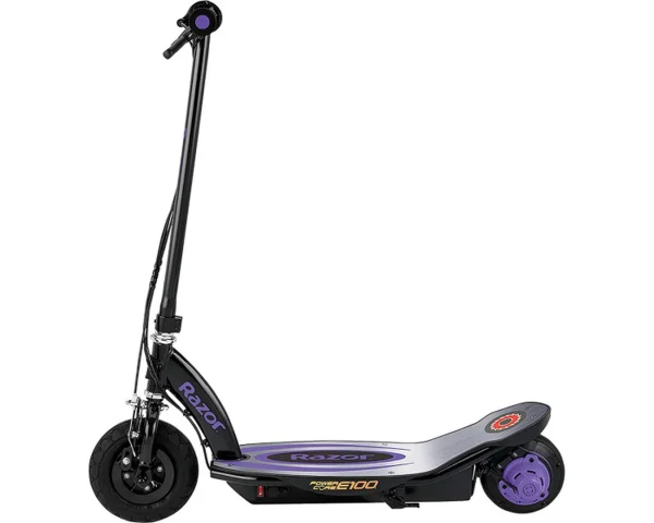 vente luxe pas cher Sortie ⭐ Razor Razor – Powercore E100 Alum Trottinette Electrique – Noir/violet 💯 4