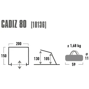 High Peak Cadiz 80 Tente De Plage, Gris Distributeur Officiel 9