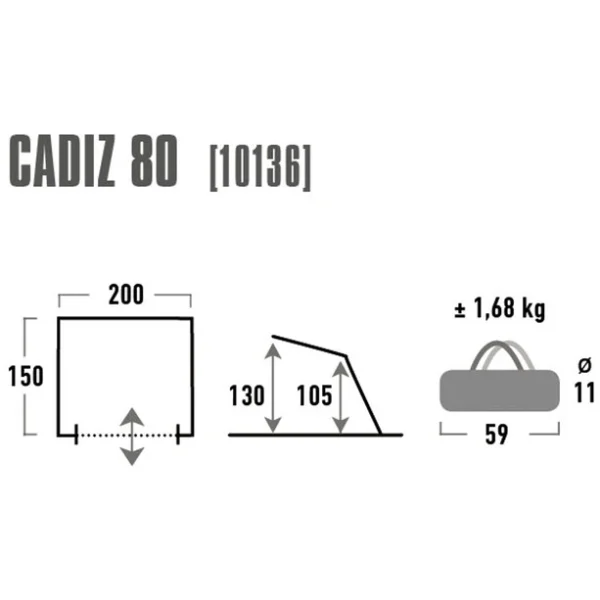 High Peak Cadiz 80 Tente De Plage, Gris Distributeur Officiel 4